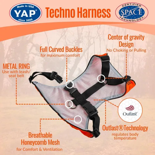 Vista 2 de YAP Techno® - Arnés para perro sin tirones, ajustable en 4 direcciones, arnés de chaleco para perro con control de temperatura, arnés para perro sin