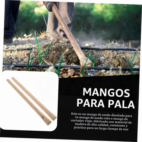 Vista 6 de 2 piezas de mango de madera ergonómico de repuesto para herramientas de granja, azada de madera dura y pala, agarre cómodo para jardinería y diseño
