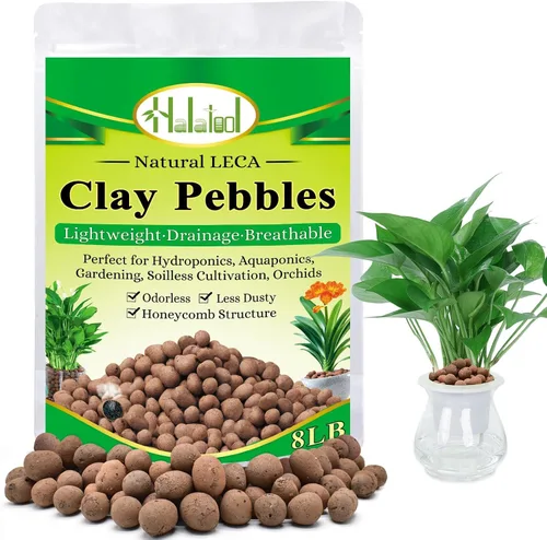 Vista 14 de Halatool 2 LB Guijarros de arcilla expandida natural de 2 libras para plantas 4mm-16mm Bolas de arcilla 100% orgánicas Hydroton Leca para plantas