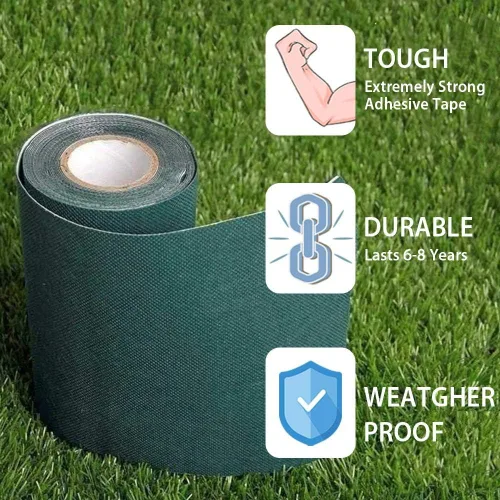 Vista 4 de TYLife Cinta de césped artificial de doble cara (2inx16ft), cinta autoadhesiva para costura artificial, cinta de alfombra para césped, unión