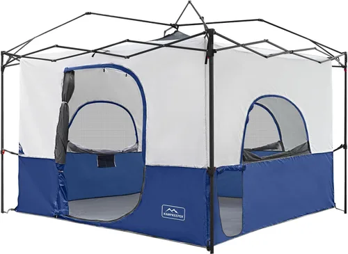 Vista 11 de KAMPKEEPER Tienda de campaña interior para toldo emergente, convierte el toldo de patas rectas de 10'x10' en una tienda de campaña–Techo Caqui