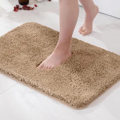 Vista 110 de MIULEE Alfombras de baño negras, suaves y pequeñas, absorbentes, antideslizantes, de secado rápido, esponjosas, para baño, bañera y duchas, lavables
