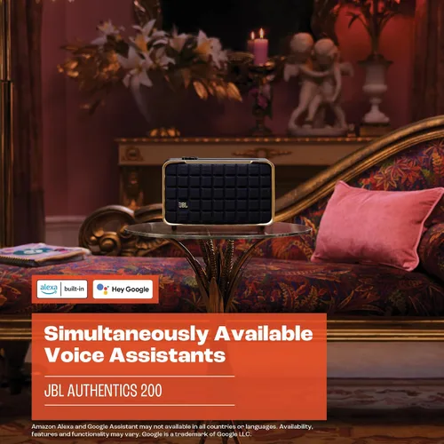 Vista 4 de JBL Authentics 200 - Altavoz inteligente de estilo retro para el hogar con Wi-Fi incorporado, Bluetooth y asistentes de voz, Alexa y Google
