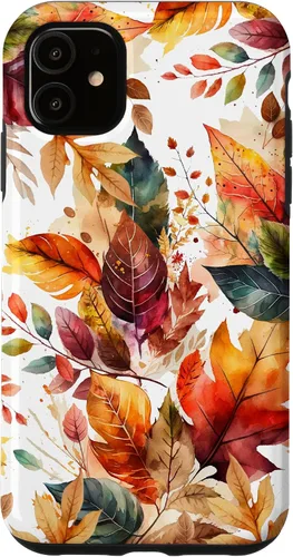 Vista 8 de Funda para iPhone 16 Aesthetic Autumn Fall Colorful Leaves Watercolor Art