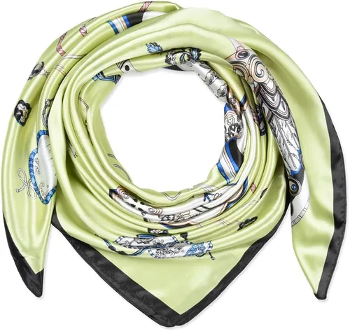 Vista 87 de corciova - Bufanda cuadrada grande para mujer, diadema sedosa para cabello rizado, lazo para dormir por la noche, bandana a la moda, 35 x 35