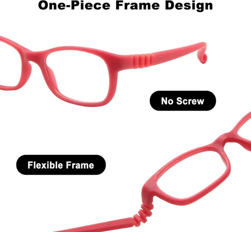 Vista 4 de Beonsale Marco de gafas para niños con correa sin tornillo talla 4416