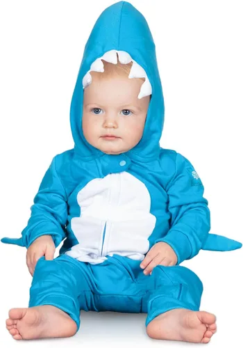 Vista 3 de Tipsy Elves Lindo mono de tiburón para bebé con capucha para bebés y niños pequeños, talla unisex