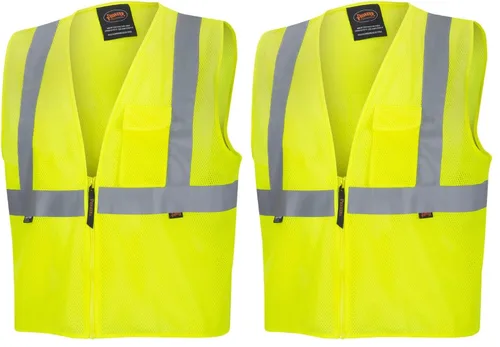 Vista 10 de Pioneer Hi Vis - Chaleco de seguridad de malla para hombres y mujeres, cinta reflectante, clase 2, tráfico, seguridad pública, seguridad