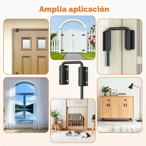 Vista 7 de Cerradura de bucle de puerta corredera mejorada, cierre de puerta de aleación de aluminio multiángulo de 90/180 grados para puerta de granero