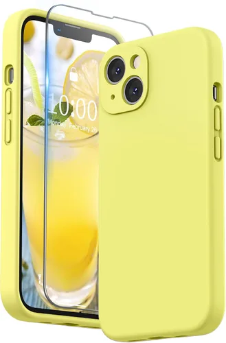 Vista 21 de SURPHY Funda compatible con iPhone 13 con protector de pantalla, (protección de cámara y forro de microfibra suave), funda de teléfono de silicona