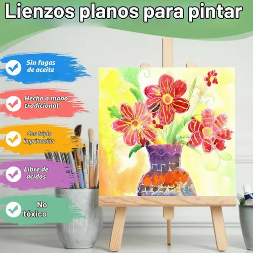Vista 3 de ESRICH Mini lienzos para pintar, lienzo de 4 x 4 pulgadas a granel, paquete de 72 paneles de lienzo pequeños, lienzo de pintura de algodón