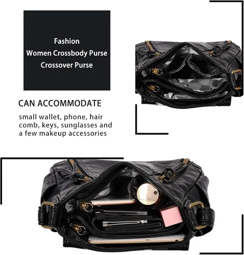 Vista 6 de Angel Barcelo Bolso cruzado y bolsos cruzados para mujer bolso de cuero ultra suave bolso de hombro para niña