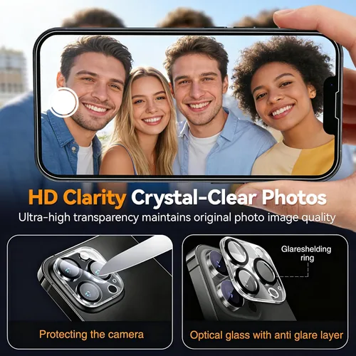Vista 6 de Wiaocit 3 Pack Tempered Glass Screen Protector for iPhone 13 Pro with 3 Pack Camera Lens Protector, 9H Hardness, Bubble Free, Case Friendly