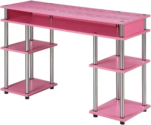 Vista 12 de Convenience Concepts Designs2Go No Tools - Escritorio para estudiantes de 47.25 pulgadas, escritorio contemporáneo para oficina, dormitorio y Blanco