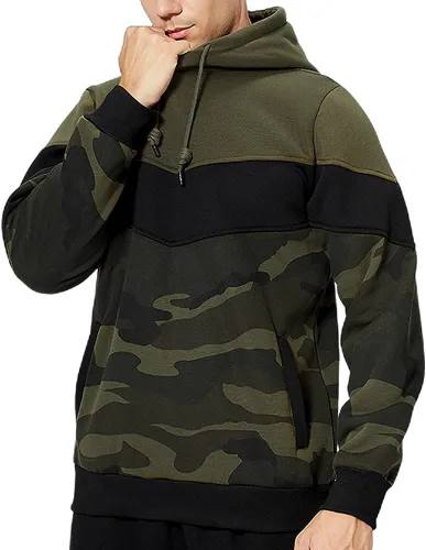 Vista 4 de LBL - Sudaderas con capucha para hombre, de mezcla suave, con forro polar, con bolsillo tipo canguro