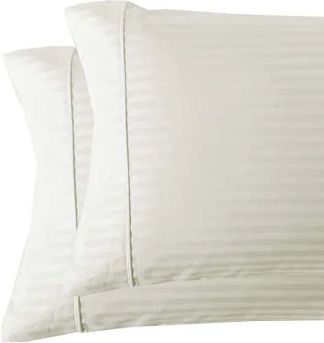 Vista 9 de Royal Tradition Damasco rayado 580 hilos, 100 % algodón tamaño Queen juego de sábanas de cama beige
