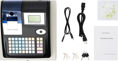 Vista 9 de Caja registradora electrónica para pequeñas empresas con cajón de efectivo, pantalla LED digital orientada al cliente, impresión térmica de recibos