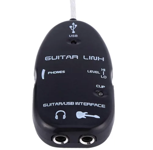 Vista 6 de Cable de guitarra USB para guitarra a interfaz USB, cable de enlace de audio para adaptador de grabación de PC