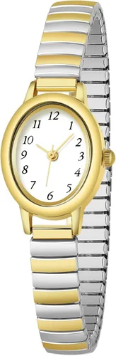 Vista 7 de Relojes dorados para mujer, reloj analógico impermeable de lectura fácil para mujer con banda de expansión de acero aleado