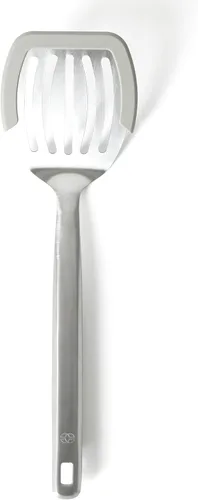 Vista 18 de Calphalon Espátula ranurada, espátula de cocina, espátula ranurada, girador de acero inoxidable con mango de silicona resistente al calor, espátula