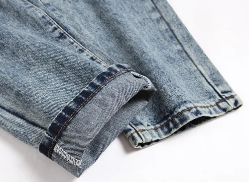 Vista 9 de OIIIO Pantalón vaquero de pierna recta rasgados para hombre