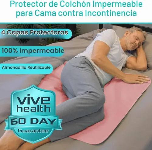 Vista 9 de Vive Almohadillas de cama para incontinencia lavables, protección contra