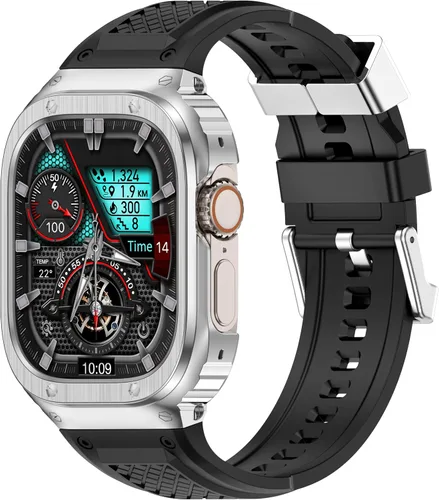 Vista 13 de Correa Deczone con Estuche de Acero Inoxidable Compatible con Apple Watch Series 9 8 7 SE 3 2 1/6 5 4 S 3 2 1 41mm 40mm 38mm, Bandas para iWatch