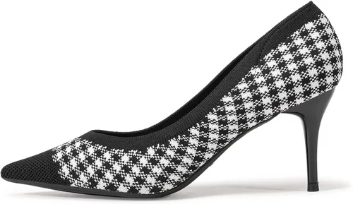 Vista 2 de LYTIYO Zapatos de tacón bajo con punta puntiaguda para mujer