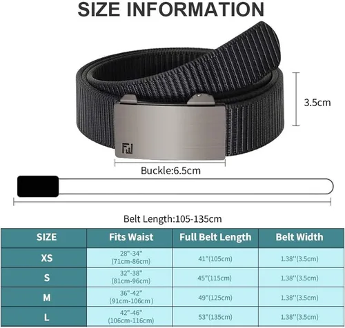 Vista 5 de Fairwin - Cinturón de malla de nailon de 1.25 pulgadas con hebilla automática de trinquete para hombre, cinturón invisible sin orificios