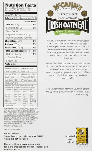 Vista 2 de McCann's - Avena irlandesa instantánea - Manzana y canela - 12.3 oz - 10