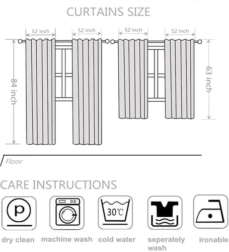 Vista 2 de Cortina opaca con ondas oceánicas, cortina para ventana de playa, 2 paneles para dormitorio, sala de estar, cocina, 52 x 63 pulgadas