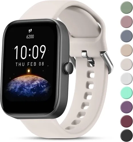 Vista 9 de Vanjua Bandas para Amazfit Active 2 / Bip 3 / 3 Pro Band mujeres hombres, Bip U Pro / Bip / Lite / S / S lite / U, correa de repuesto de silicona