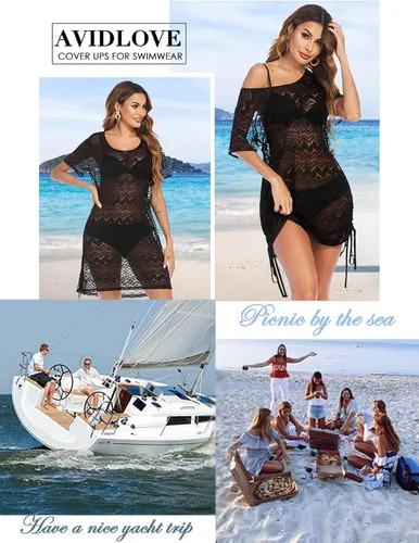 Vista 2 de Avidlove Pareos para trajes de baño para mujer, salida de baño de encaje para bikini
