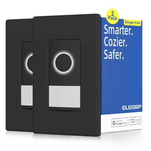 Vista 14 de ELEGRP Interruptor inteligente con sensor de movimiento, interruptor de luz Wi-Fi de 3 vías de 2.4 GHz, compatible con Alexa y Google Assistant