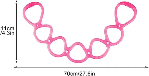 Vista 2 de Saycker Banda de ejercicio de resistencia y estiramiento de 7 anillos para fitness en casa, entrenamiento central, terapia física (rosa)