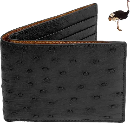 Vista 18 de HATA Billetera de piel plegable de cocodrilo para hombre, con bloqueo RFID, hecha a mano para papá, marido, hijo, profesor