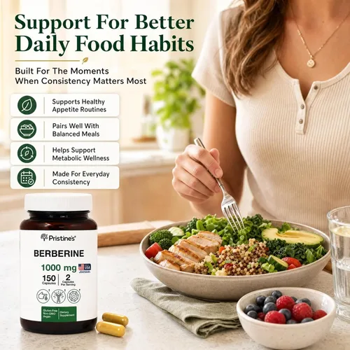 Vista 5 de PRISTINE'S Berberine - Cápsulas de suplemento de 1000 mg, 150
