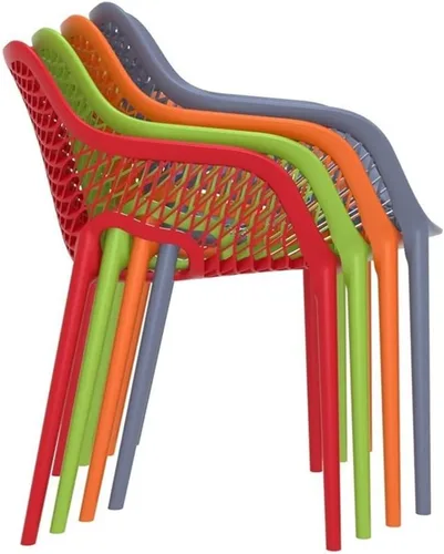 Vista 8 de Compamia Air XL - Silla de comedor para patio al aire libre, color naranja (juego de 2)