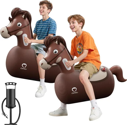 Vista 13 de QPAU - Juguete inflable de tolva hinchable, 1 paquete con bomba de mano Toro