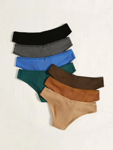 Vista 2 de SOLY HUX Conjunto de bragas de 7 piezas para mujer, ropa interior con parches de letras