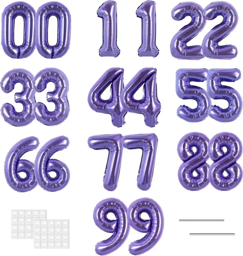 Vista 19 de TONIFUL Globos grandes de 50 pulgadas con números dorados del 0 al 9, globo digital grande de Mylar número 8 digital ocho para fiestas
