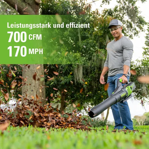 Vista 2 de Greenworks Pro Bare Tool - Soplador de hojas eléctrico inalámbrico de iones de litio de 60 voltios máximo, 610 CFM, GEN2 sin escobillas; Batería