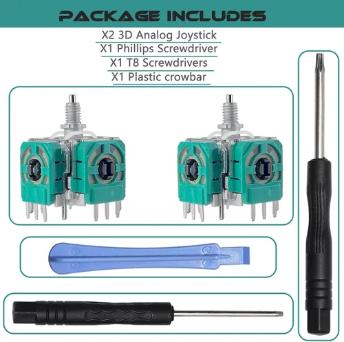 Vista 4 de Gorliskl Paquete de 2 palillos de mando analógicos 3D para el pulgar de Xbox One Elite 2 - Fija la deriva, los palos rotos y sueltos
