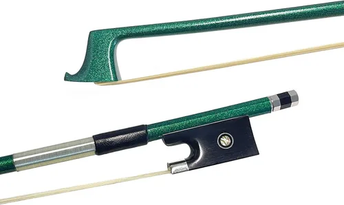 Vista 15 de LIEKE Arco de violín de fibra de carbono tamaño 1/2 arco de violín ligero (tamaño 1/2, verde)