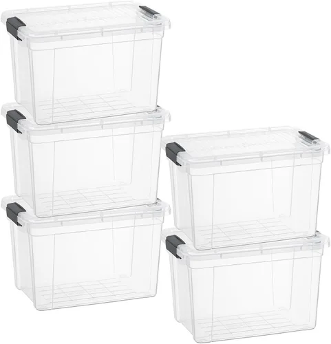 Vista 11 de Superio Caja de almacenamiento transparente con tapa, contenedores de plástico de 2.3 cuartos para organizar, cajas apilables, sin BPA, no tóxico