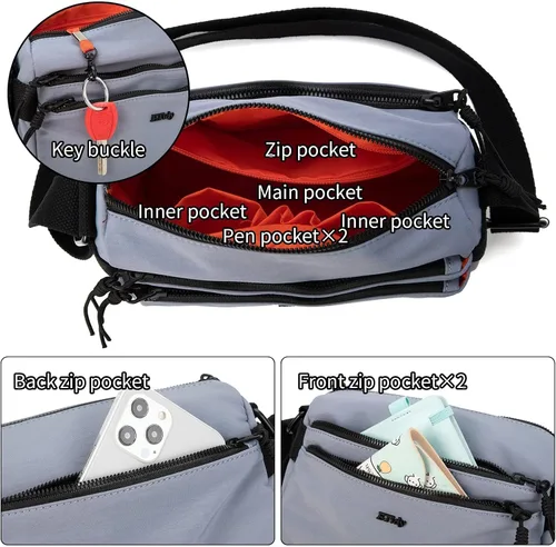 Vista 5 de ETidy Bolso cruzado de nailon para mujer, impermeable, ligero, casual, bolso de hombro