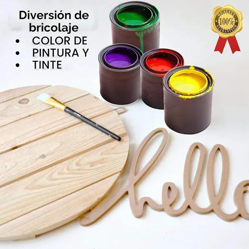 Vista 3 de Redondas de madera sin terminar para manualidades, paquete de 2 círculos de madera reversibles de 14 pulgadas de diámetro con chapa de madera real