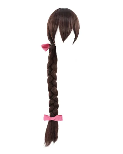 Vista 2 de miccostumes Peluca de cosplay de anime para mujer, pelo sintético largo (marrón)