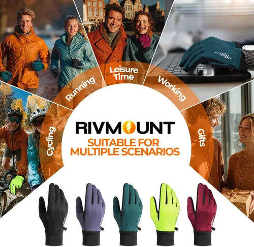 Vista 6 de rivmount Guantes de invierno para mujeres y hombres para clima frío, correr, conducir, ciclismo, resistente al agua y pantalla táctil, guantes