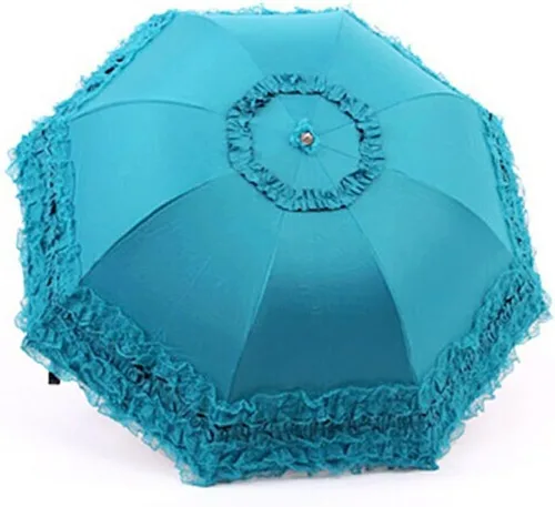 Vista 40 de Honeystore Paraguas plegable a prueba de rayos ultravioleta Princess Lace Parasol con cúpula anti-UV